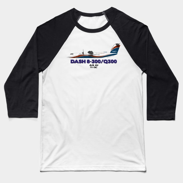 DeHavilland Canada Dash 8-300/Q300 - Arik Air Baseball T-Shirt by TheArtofFlying